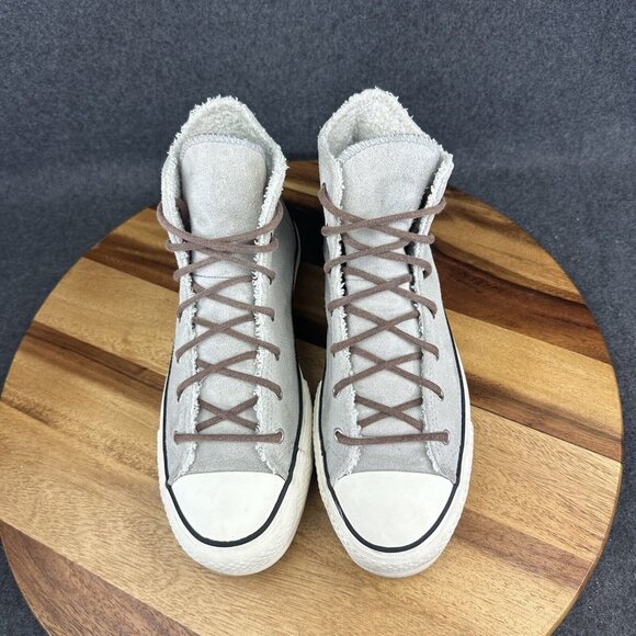 Converse CTAS All Star Lift High Sherpa Wolf Grey Y2K Platform Sneakers Womens 9 - Picture 5 of 11